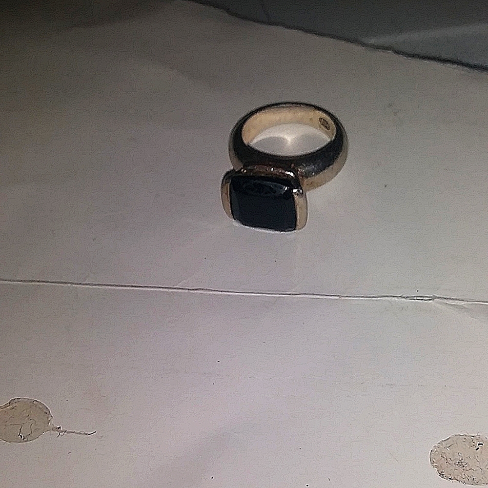 Sterling silver black onyx woman's ring